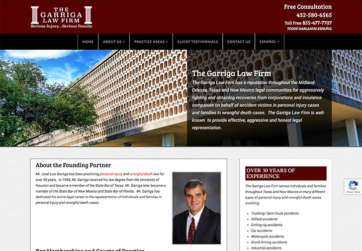 personal injury attorney web design